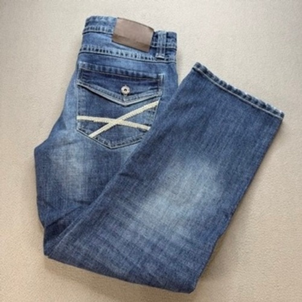 TK Axel Jeans Slim Boot Fit 32x30 (FIT 35x29) Blue Denim Faded Western Workwear